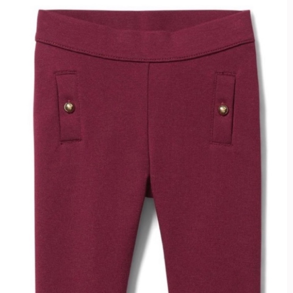 Janie and Jack Girls Ponte Pants in Burgundy, 2T